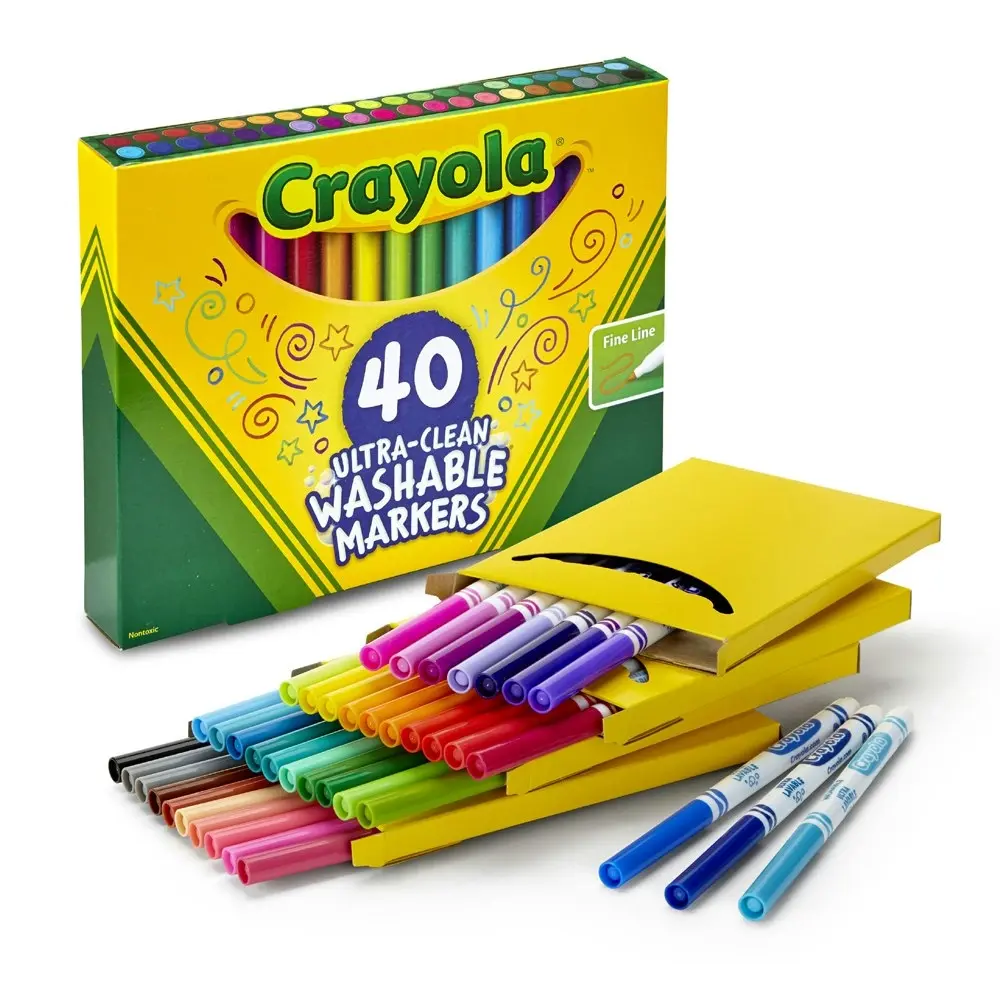 40pc Crayola Kids/Childrens Creative Fineline Ultraclean Washable Markers 36m+