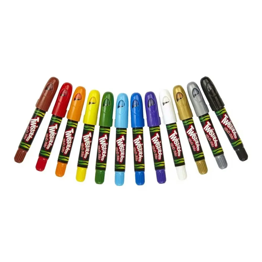 12pc Crayola Twistables Slick Stix Gel Kids Art/Craft Colouring/Drawing Crayons