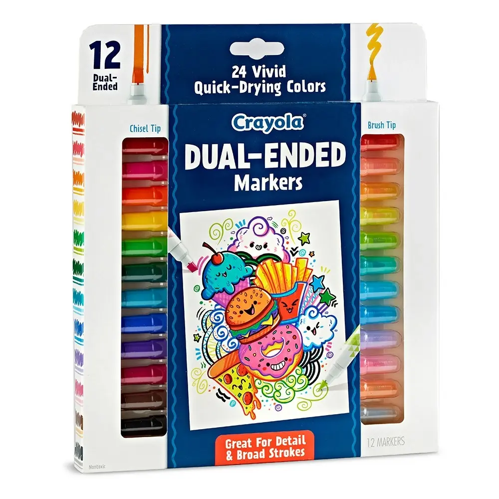 24pc Crayola Kids/Childrens Craft Creative Dual Ended Colouring Markers 96m+