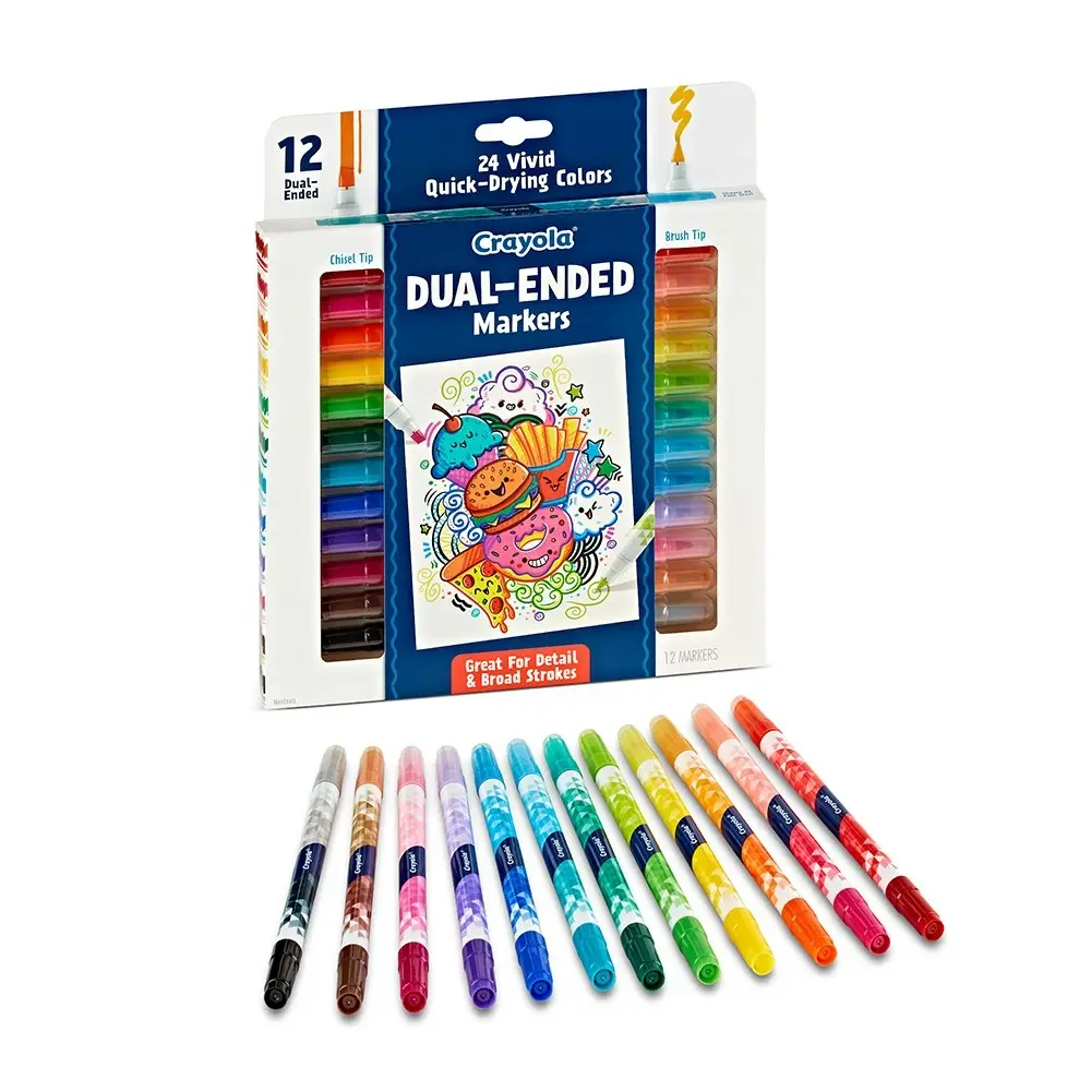 24pc Crayola Kids/Childrens Craft Creative Dual Ended Colouring Markers 96m+