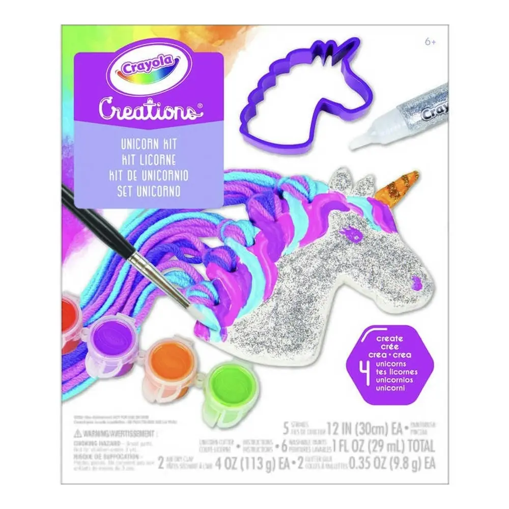 2x Crayola Kids/Childrens Creations Unicorn Air Dry Modelling Clay DIY Kit 96m+