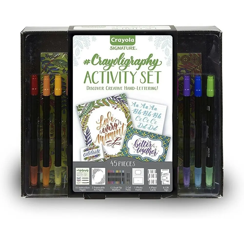 45pc Crayola Kids/Childrens Creative Signature Crayoligraphy Lettering Kit