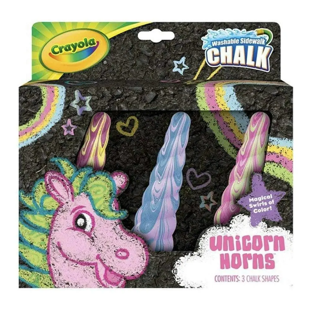 9pc Crayola Kids/Childrens Creative Unicorn Sidewalk Chalk Rainbow Assorted 36m+