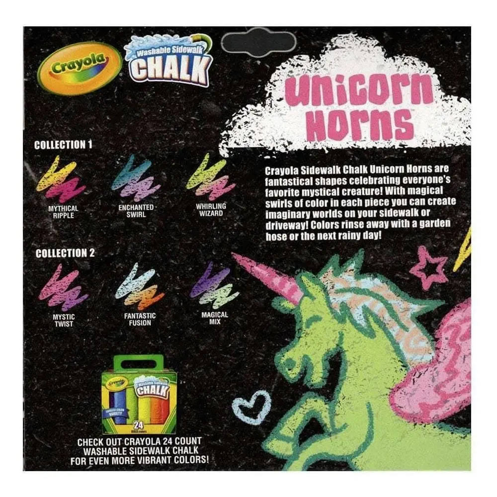 9pc Crayola Kids/Childrens Creative Unicorn Sidewalk Chalk Rainbow Assorted 36m+