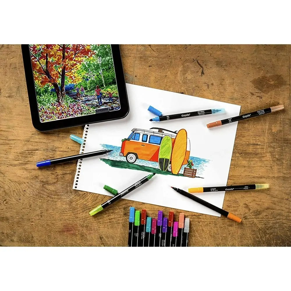 Crayola Kids/Childrens Creative Signature Sketch & Detail Colouring Markers 6y+