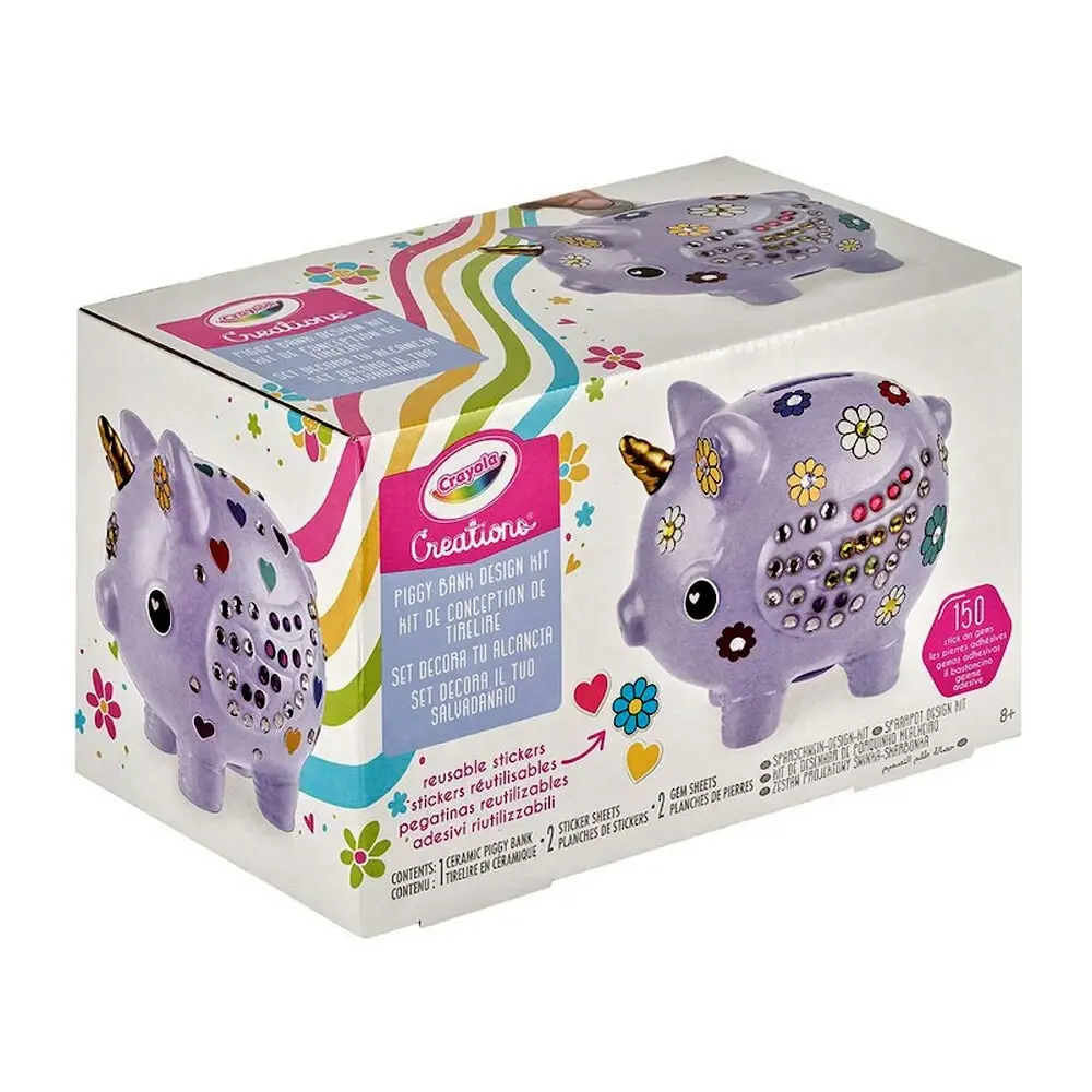 Crayola Creations Piggy Bank Design Activity Kit w/ Reusable Sticker For Kids 8+