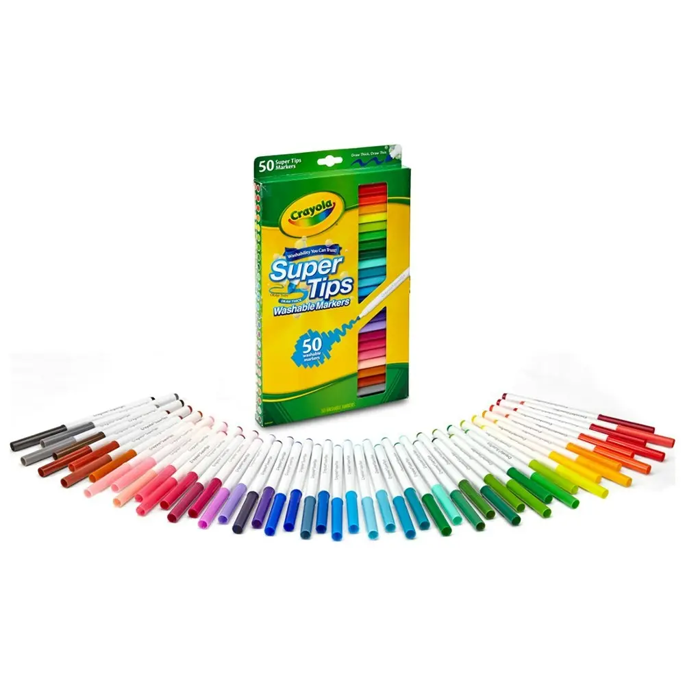 50pc Crayola Supertip Washable Markers Kids/Children Art/Craft Drawing Pens 3y+