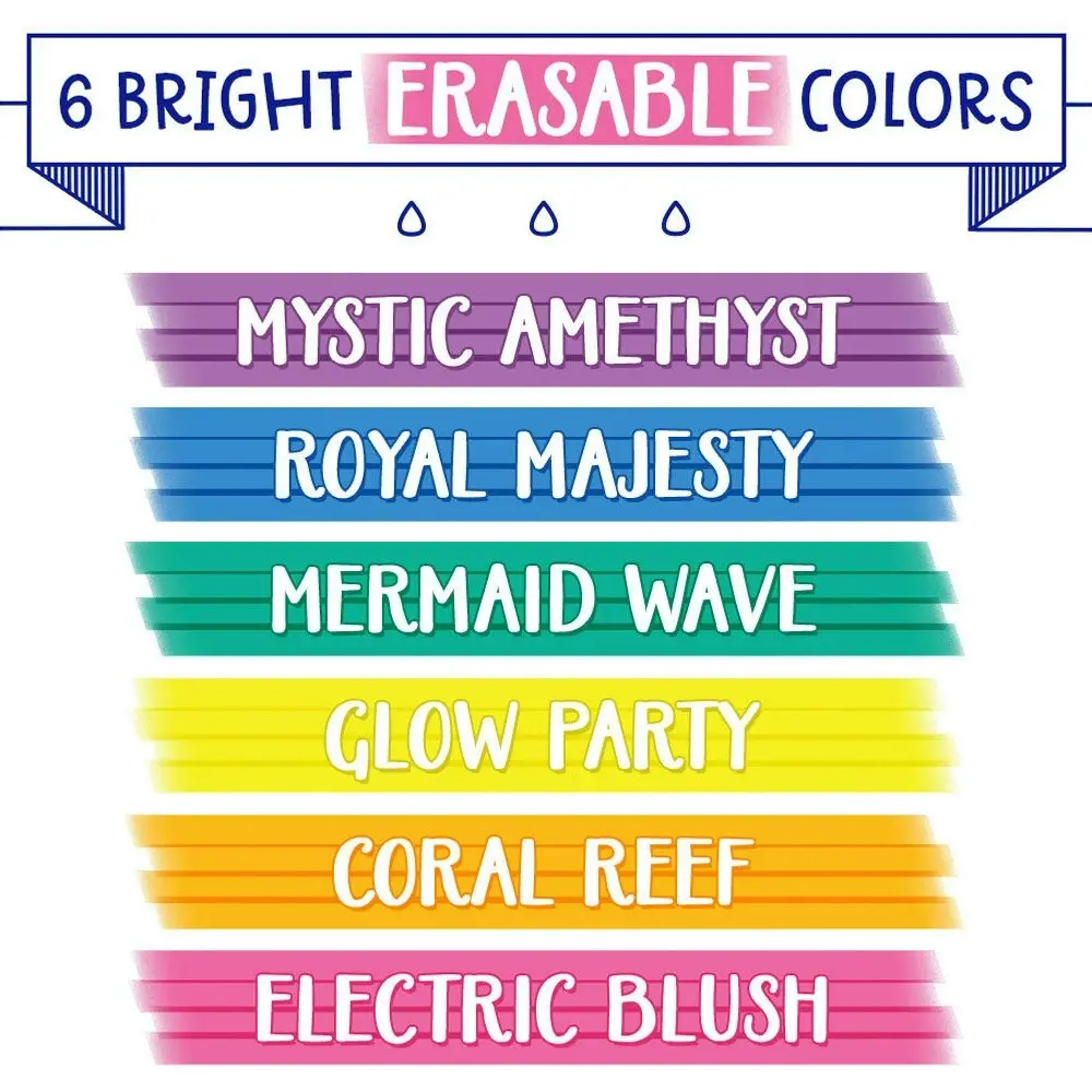 6pc Crayola Take Note! Erasable Highlighters Set Kids/Children Art/Craft 6y+