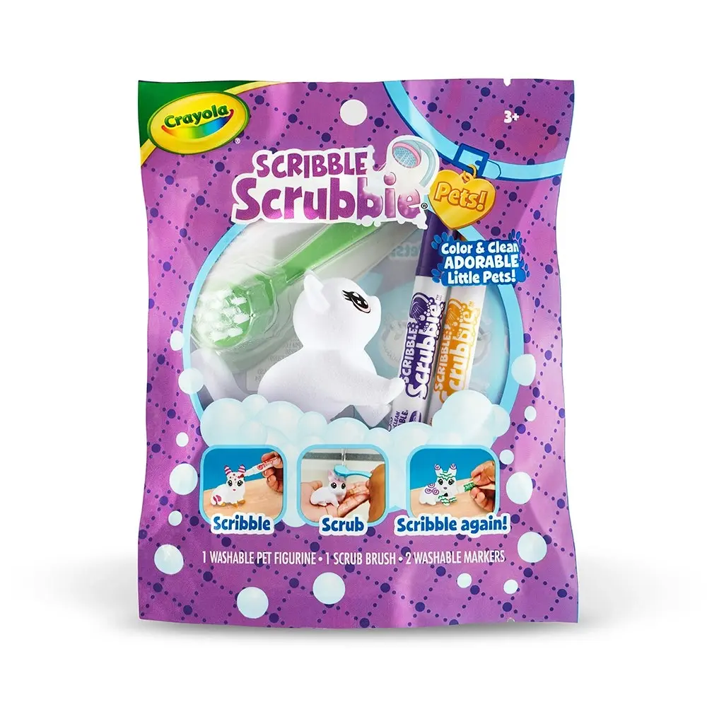 3x Crayola Scribble Scrubbies Pets Refresh Kids/Children Art/Craft Toy Assorted