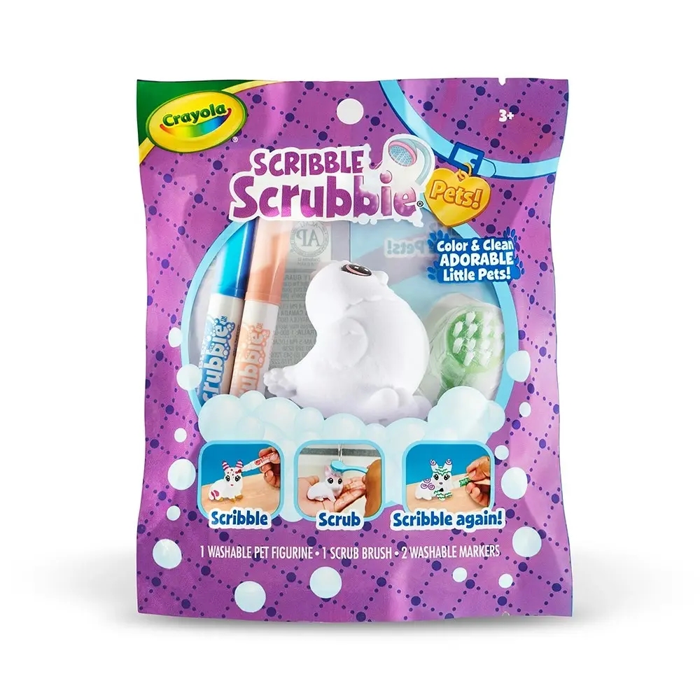 3x Crayola Scribble Scrubbies Pets Refresh Kids/Children Art/Craft Toy Assorted