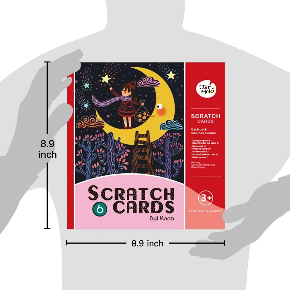 Jarmelo Scratching Drawing Creative Card Kids Play Set Full Moon w/Stylus 3+