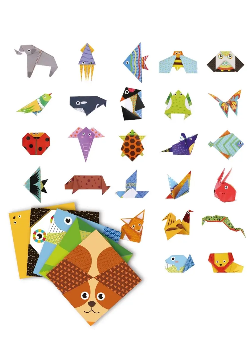 30pc Tookyland Smart Origami Paper Animals Craft Kit Kids Activity Fun Toy 3+