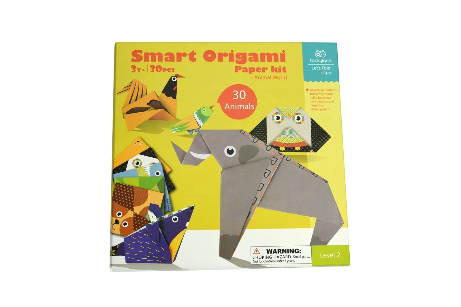 30pc Tookyland Smart Origami Paper Animals Craft Kit Kids Activity Fun Toy 3+