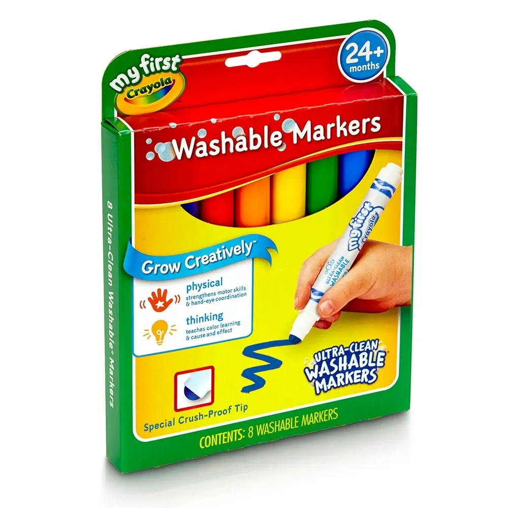 8pc Crayola Washable Kids/Childrens Art Creative My First Colouring Markers Set