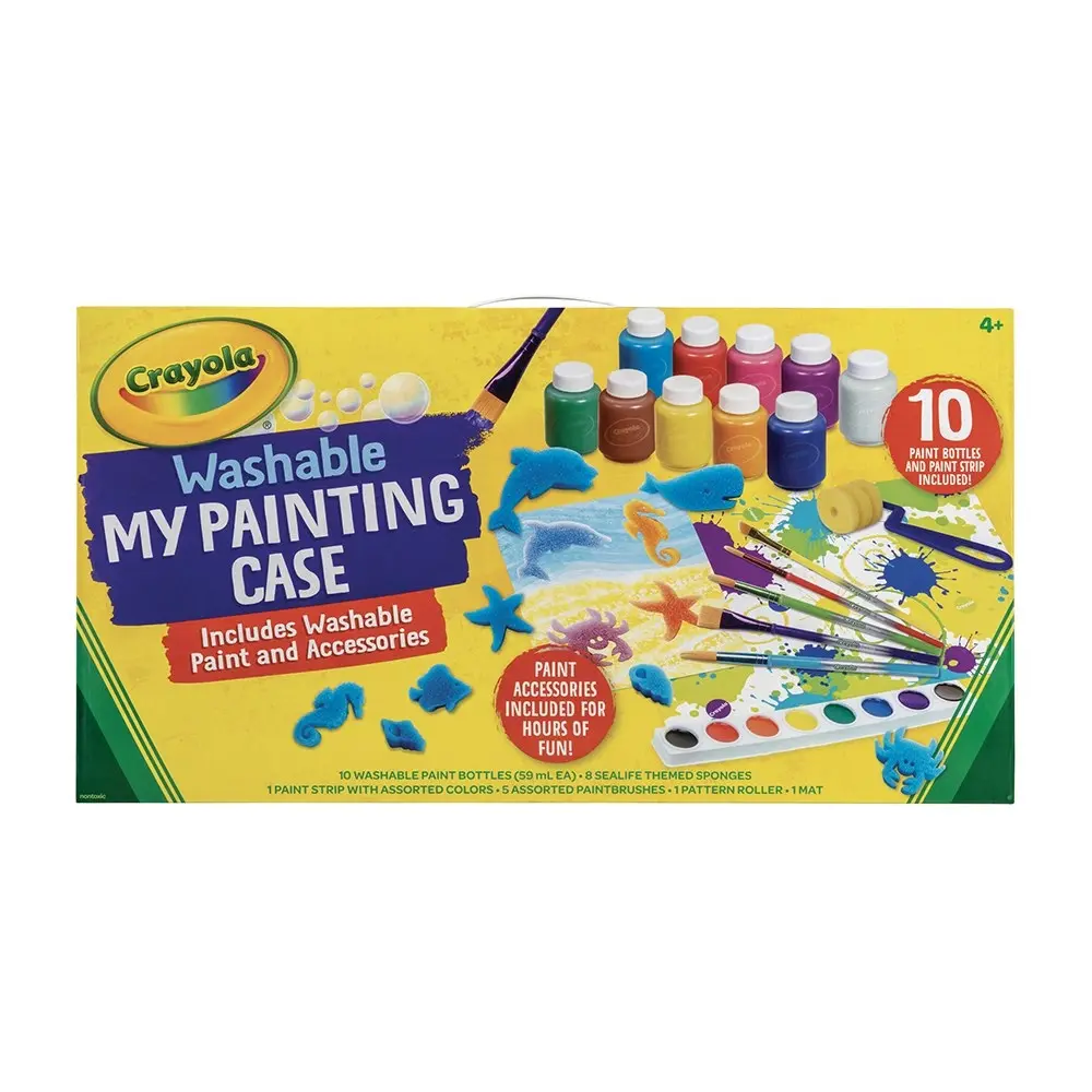 Crayola Kids Creative My Painting Case Washable Paint/Watercolour Craft Set 48m+