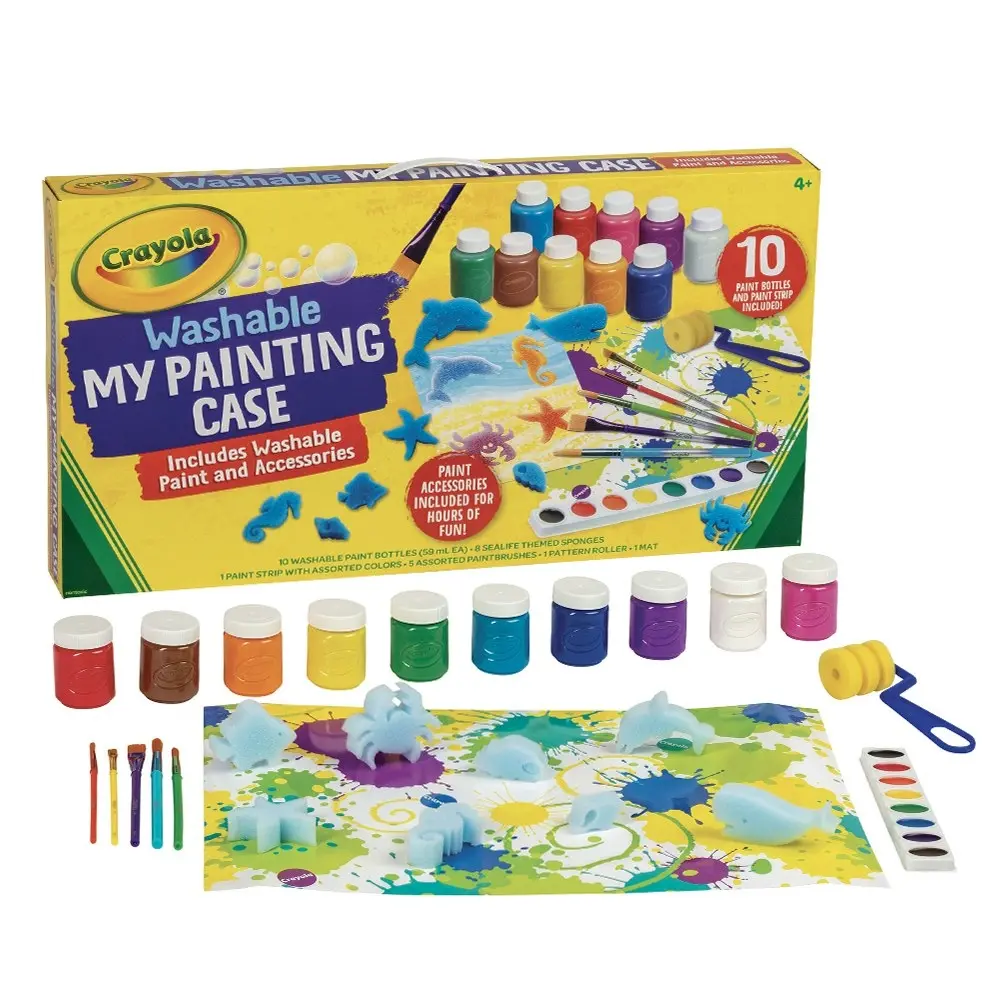 Crayola Kids Creative My Painting Case Washable Paint/Watercolour Craft Set 48m+