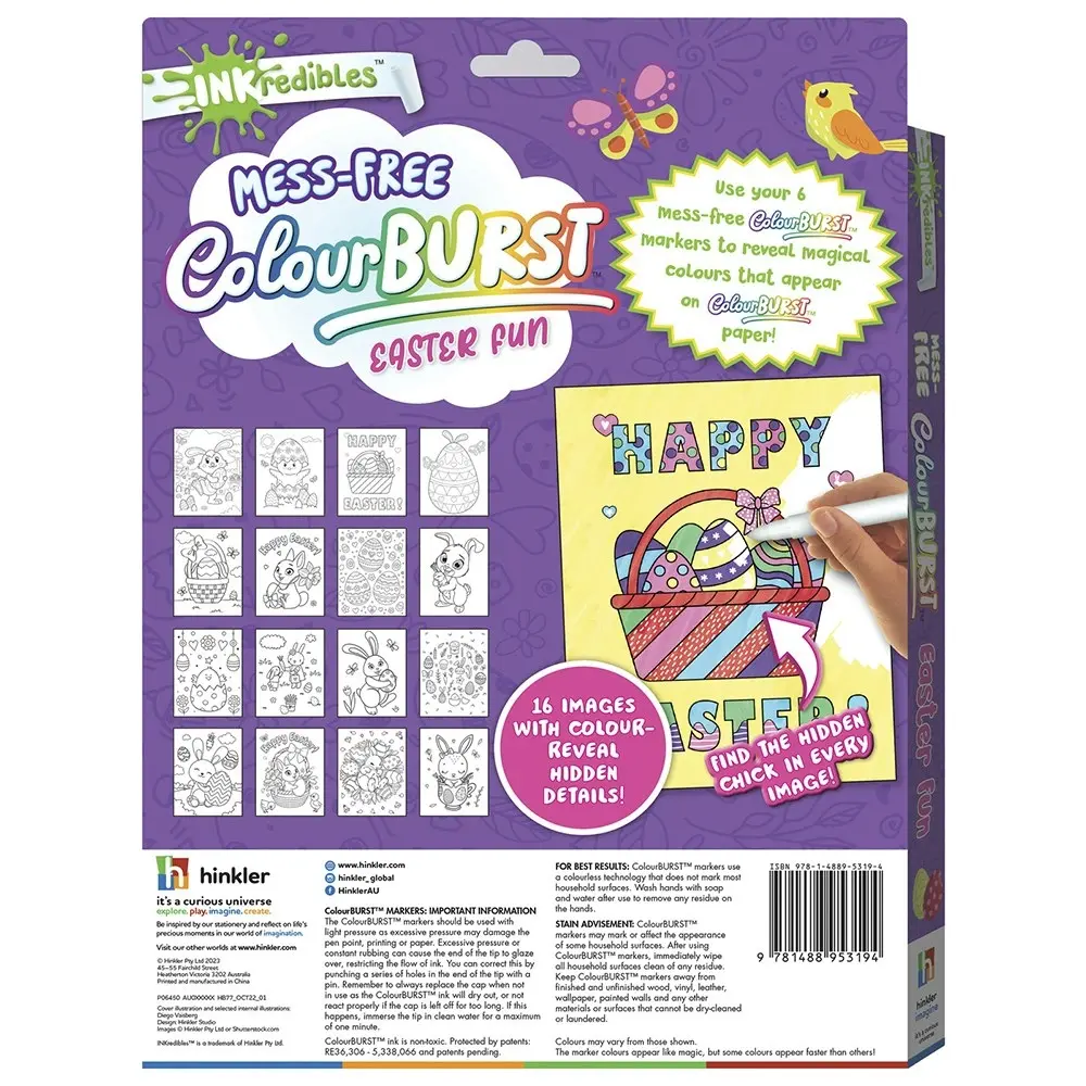 Inkredibles Colour Burst Easter Fun Colouring Activity Kit Fun Mess-Free 3y+