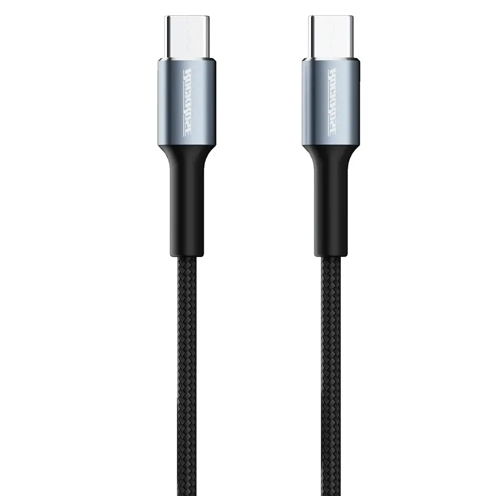 2PK RockRose Aspire CC 3A 60W Max 1m USB-C to USB-C Phone Charging Sync Cable