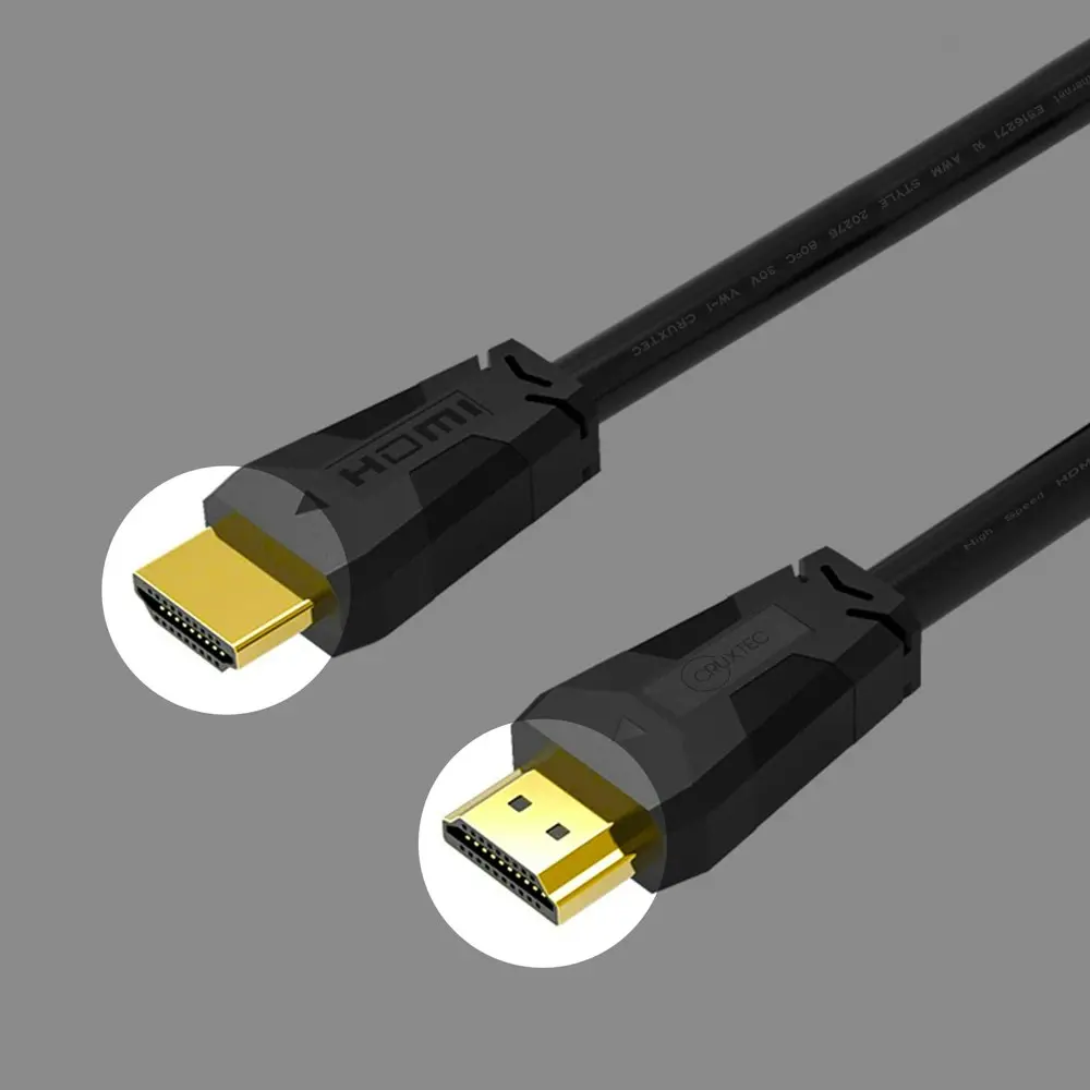 2PK Cruxtec 3m Premium High Speed HDMI 2.0 18Gbps 4K 60Hz Cable w/ Ethernet BLK