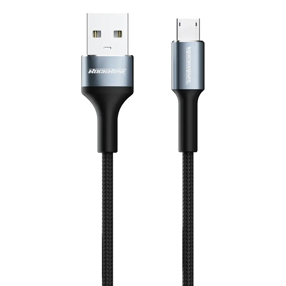 2PK RockRose Aspire AM 2.4A 1m USB-A to Micro USB Phone Charging/PC Sync Cable