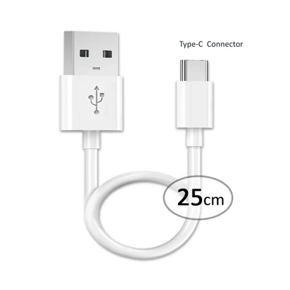 2x Sansai Type-C To USB-A Male Mobile/Phone Charging Data Sync Cable 25cm White