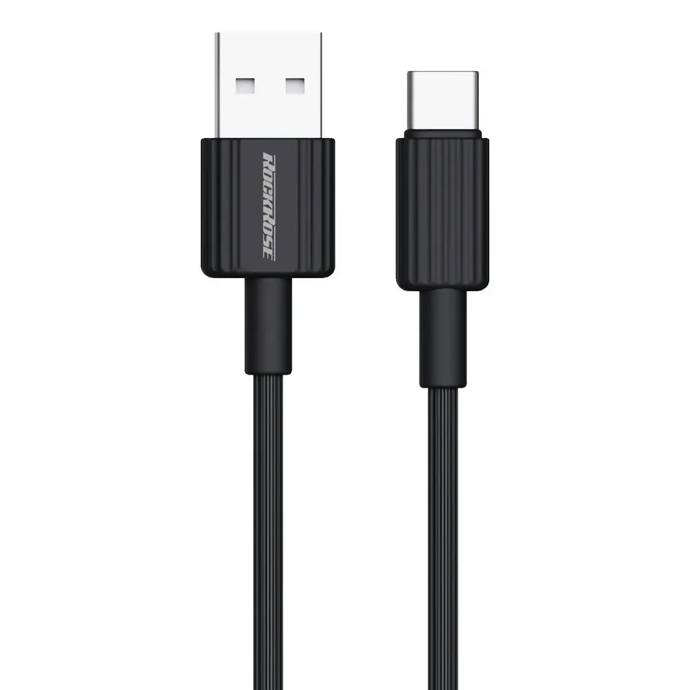 3PK RockRose Arrow AM 2.4A 1m USB-A to USB-C Phone Charging/PC Data Sync Cable