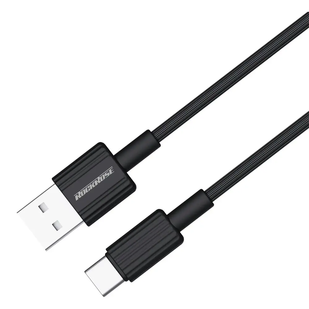 3PK RockRose Arrow AM 2.4A 1m USB-A to USB-C Phone Charging/PC Data Sync Cable