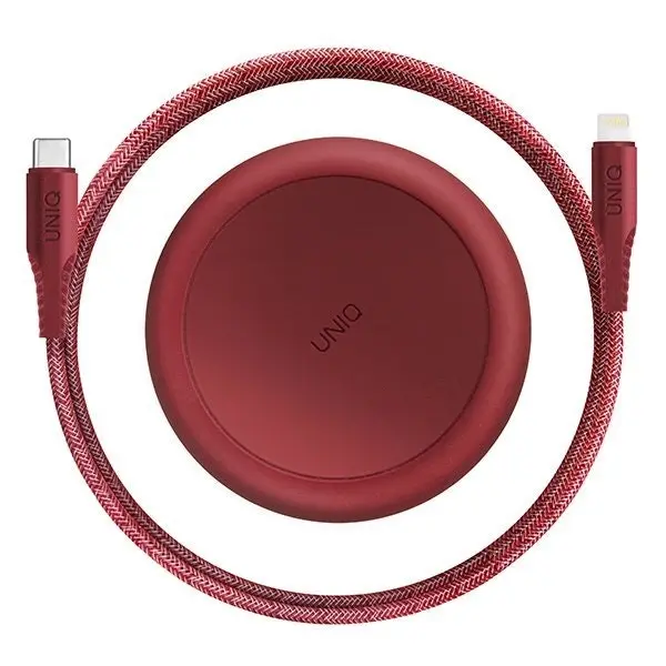 Uniq Halo 1.2m USB-C Cable Data Sync Connector Compatible w/ Apple iPhone Red