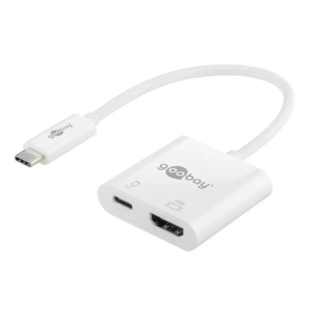 Goobay USB-C to HDMI Adapter 4k 60Hz 3A/60W Cable For Laptop/Computer White