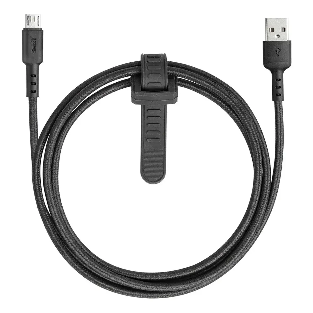 3sixT Tough USB-A to Micro USB PC/Phone Sync Charging/Data Cable 1.2m Black