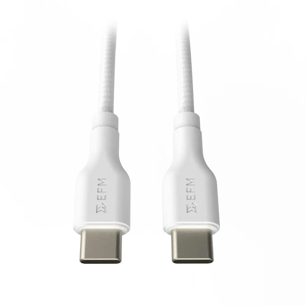 EFM 2M USB-C to USB-C Charge/Data Sync Cable/Cord For Samsung/Apple White