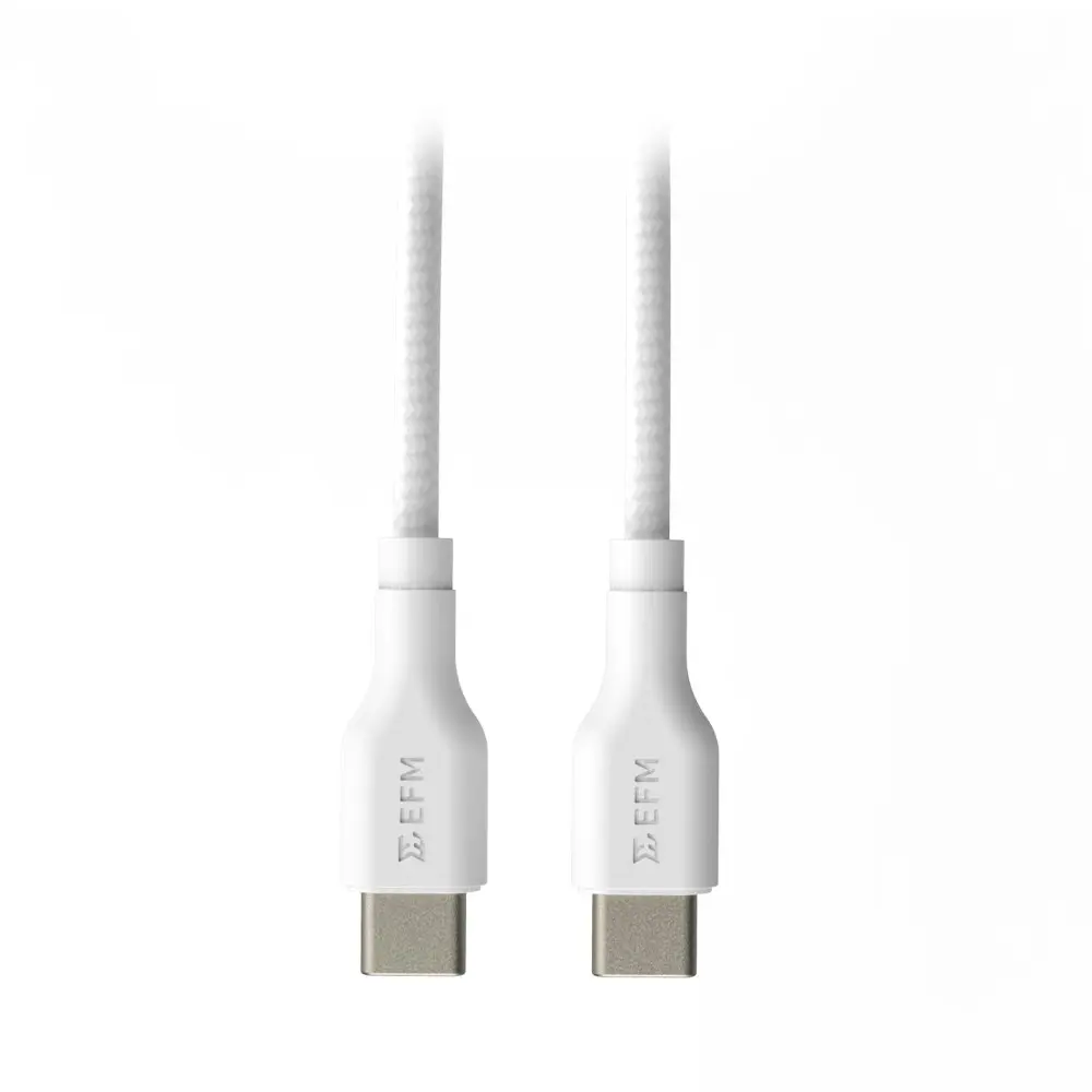 EFM 2M USB-C to USB-C Charge/Data Sync Cable/Cord For Samsung/Apple White