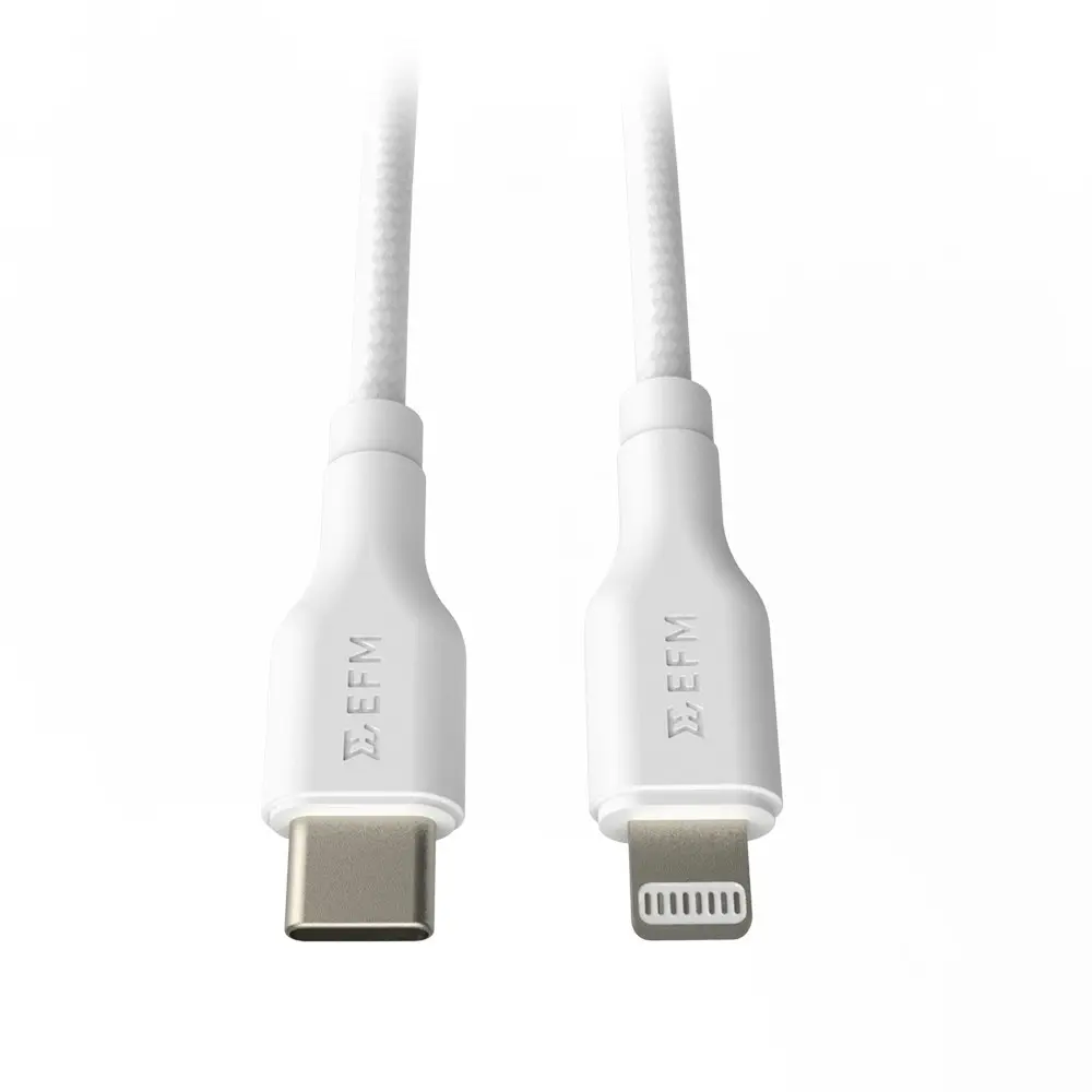 EFM 2m USB-C to Lightning Charge/Data Sync MFI-Certified Cable for Apple White