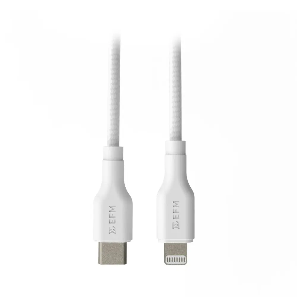 EFM 2m USB-C to Lightning Charge/Data Sync MFI-Certified Cable for Apple White