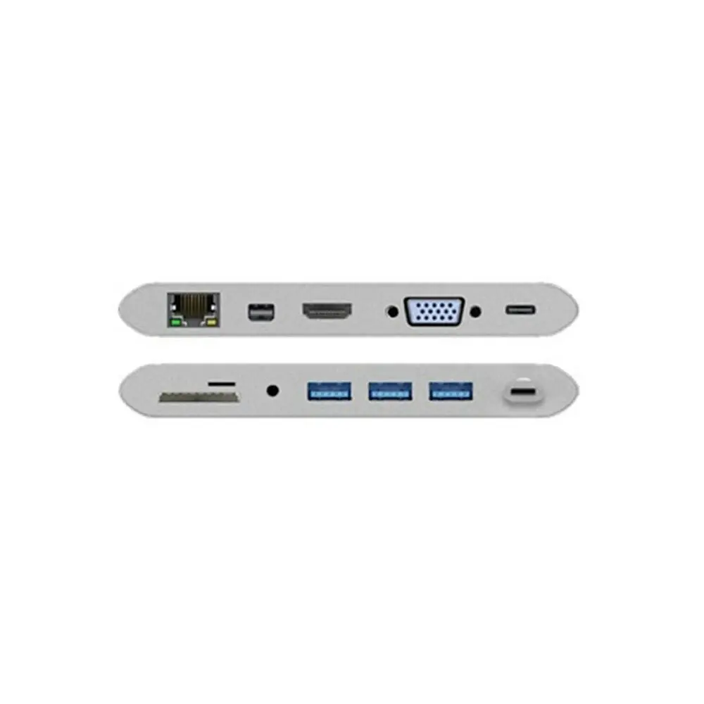 Goobay All-in-1 USB-C to HDMI/RJ45 VGA Multiport Adapter For PC Aluminium Silver