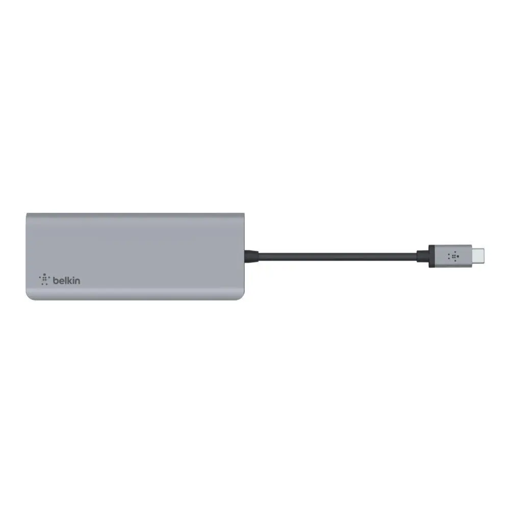 Belkin USB-C 7-In-1 HDMI/USB-A/MicroSD/3.5mm Jack Audio Multiport Hub Adapter