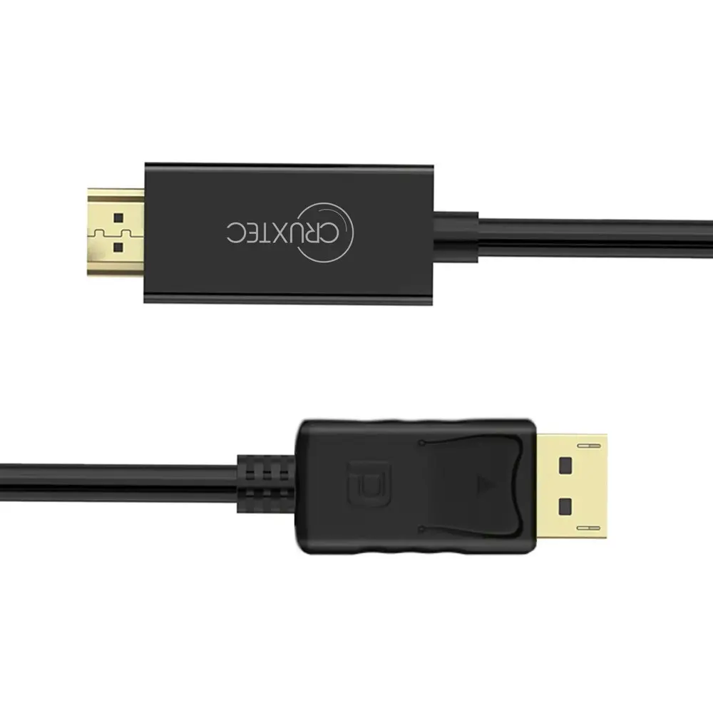 Cruxtec Displayport Male to HDMI 2.0 Male PVC Cable 3m Digital 4K 30Hz Black