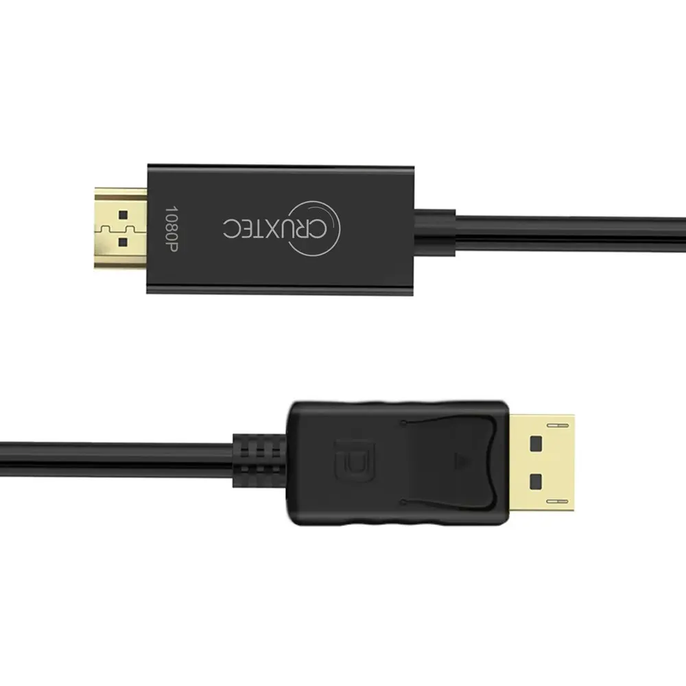 Cruxtec Displayport Male to HDMI 2.0 Male PVC Cable 2m Digital 4K 30Hz Black