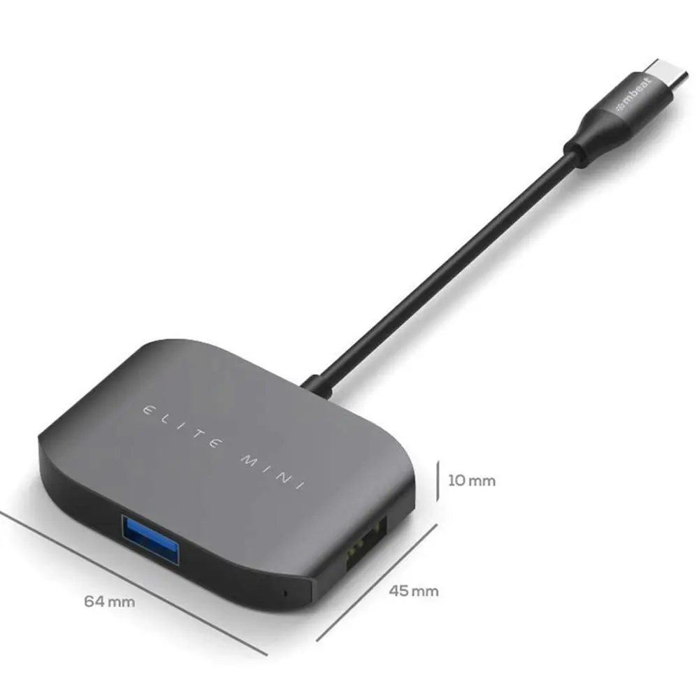 mBeat Elite Mini - USB-C to 4K HDMI/USB-A 2.0/USB-A 3.0 Adapter Hub/Splitter