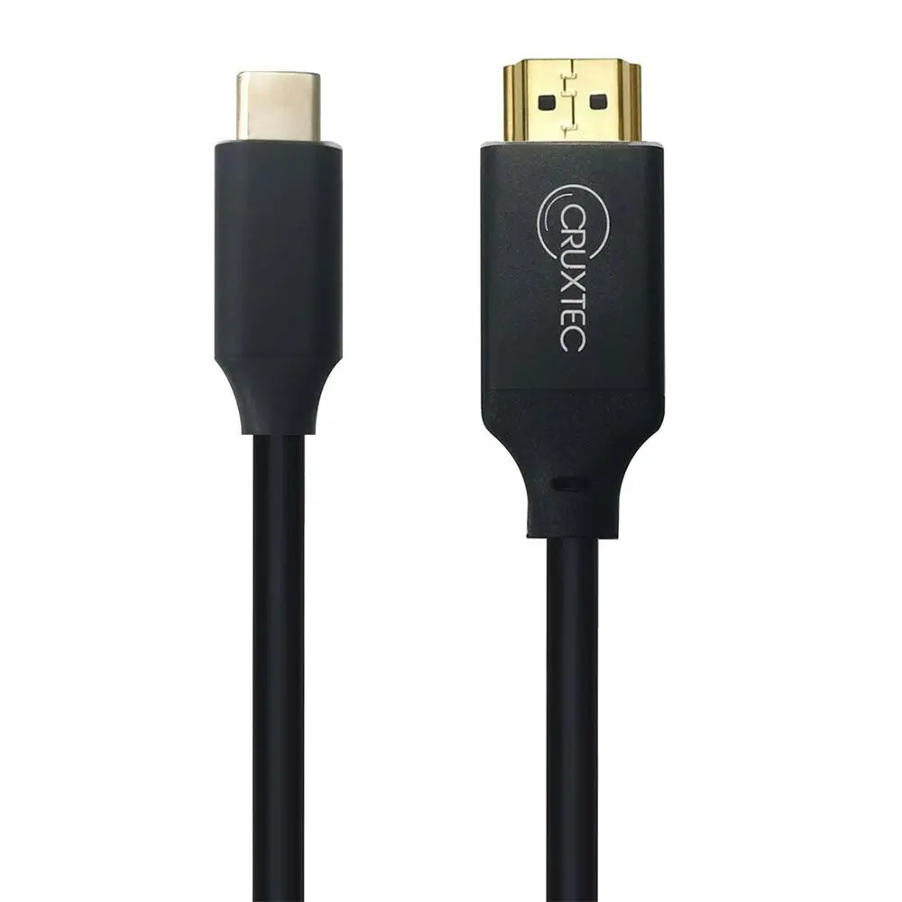 Cruxtec 1m USB-C Male to HDMI 2.0 Male 4K/60Hz Video Adapter Cable/Cord Black