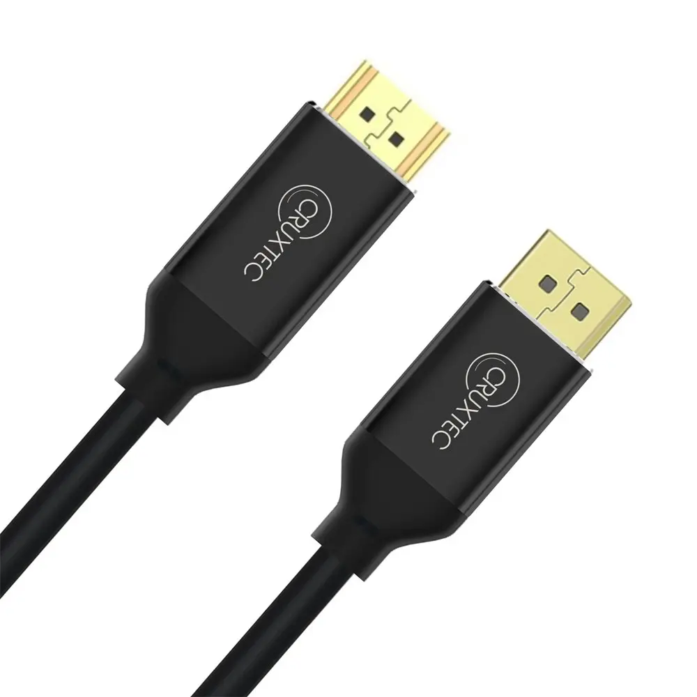 Cruxtec DH8K60H-02-BK Black Displayport Male To Male HDMI Cable 2m Gold Plated