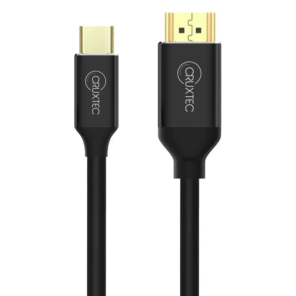 Cruxtec CH8K-01-BK Black USB-C Male To HDMI Male Cable 8K 1m Gold Plated