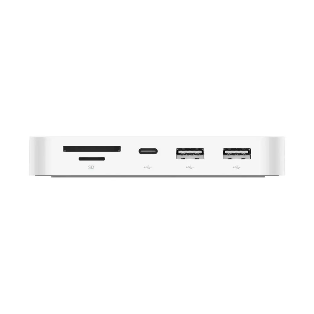 Belkin USB-C 6-In-1 USB-A/MicroSD/Ethernet Multiport Hub Adapter w/Mount White