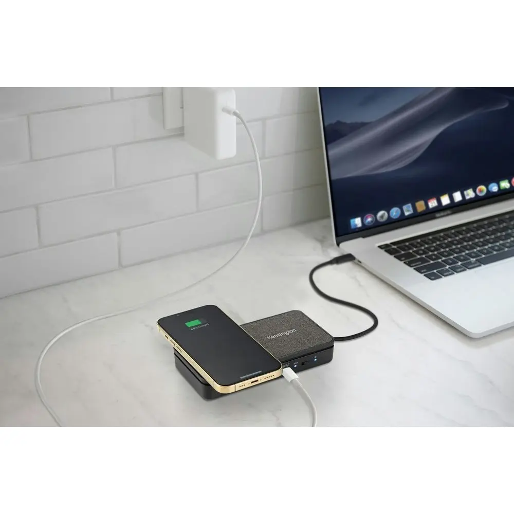 Kensington SD1700P USB-C Mobile Dock w/ Qi Charging/HDMI Ethernet Ports Black