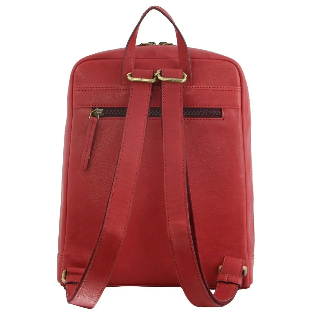 Pierre Cardin Ladies Soft Croc 29x24cm Embossed Leather Backpack Women Bag Red