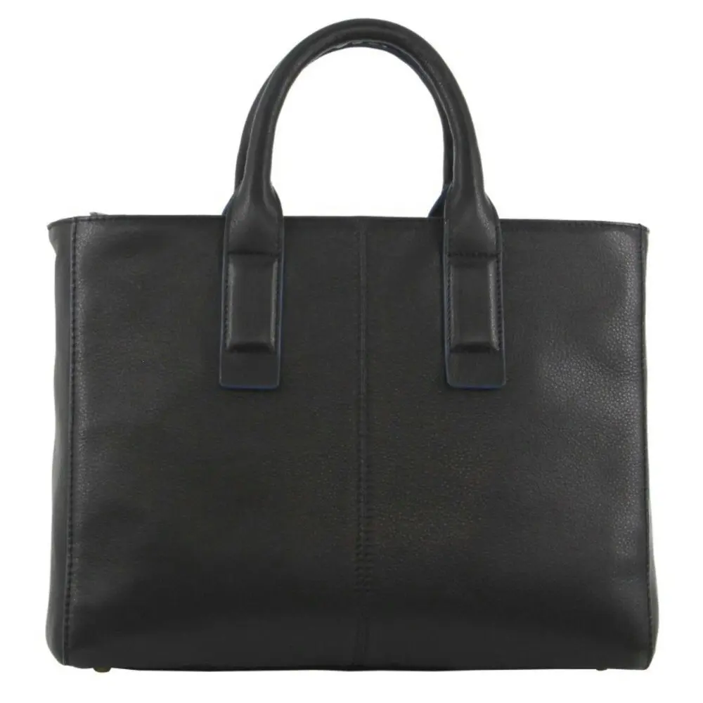 Pierre Cardin Italian Leather Women's/Ladies Double Handle Tote Carry Bag Black