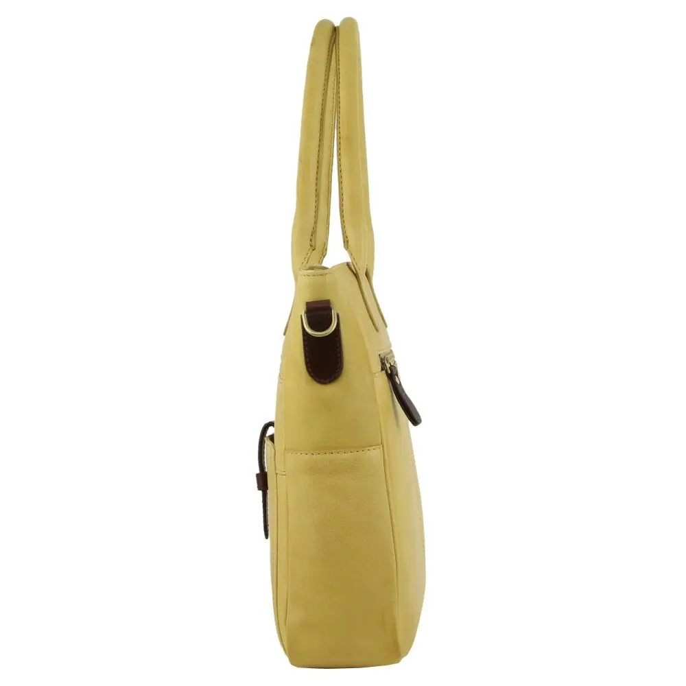 Pierre Cardin 2 Tone Urban Leather Women's/Ladies Shoulder Carry Zip Bag Yellow