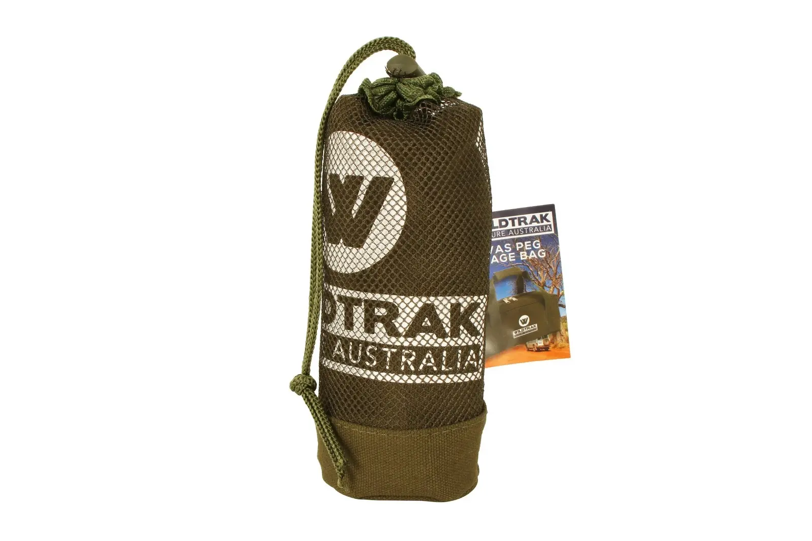 Wildtrak 35x15cm Cotton Canvas Peg Bag Outdoor Camping Carry Storage Moss Green