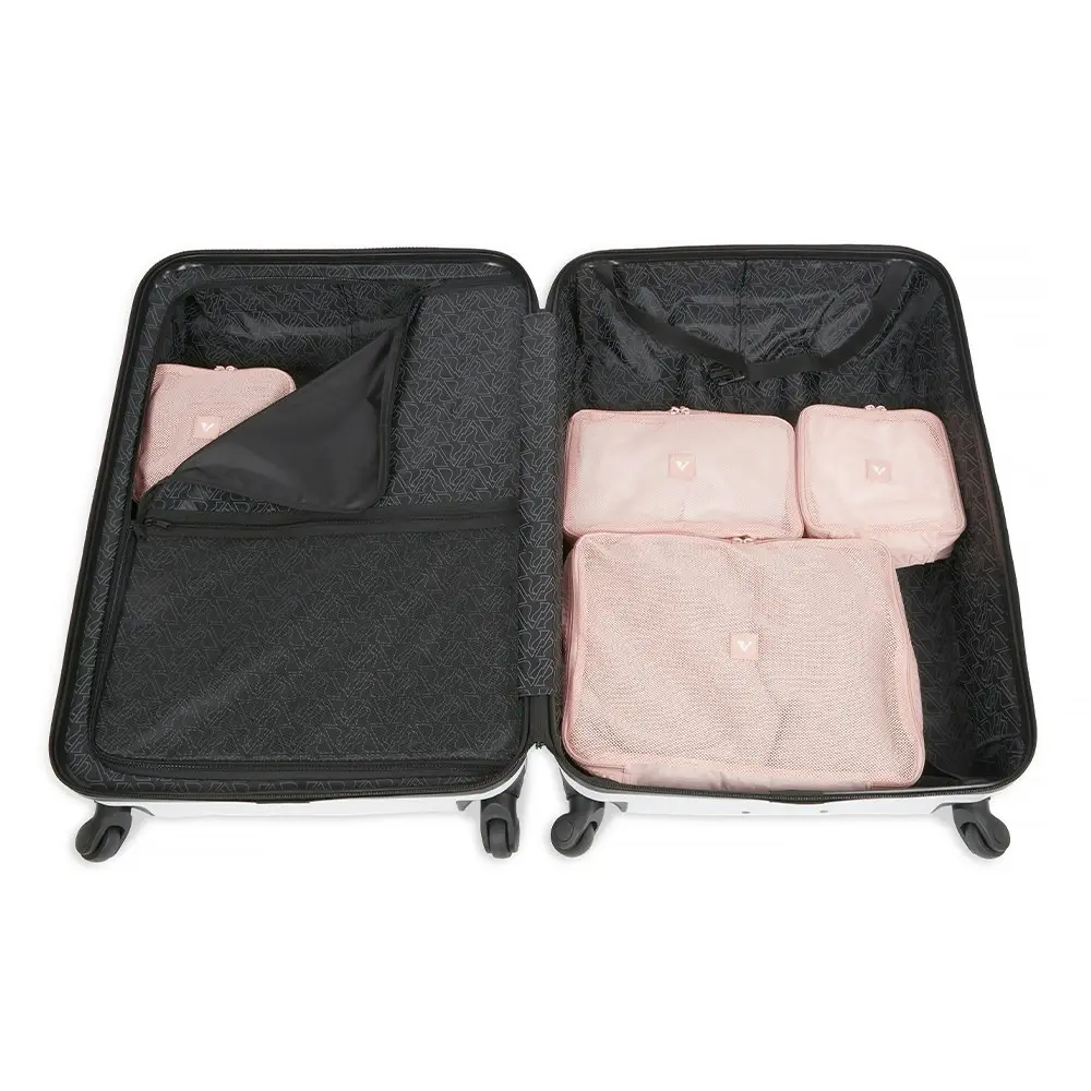 4pc Travel Gear Packing Cube Luggage S/M/L Organiser Storage Travel Quartz Pink