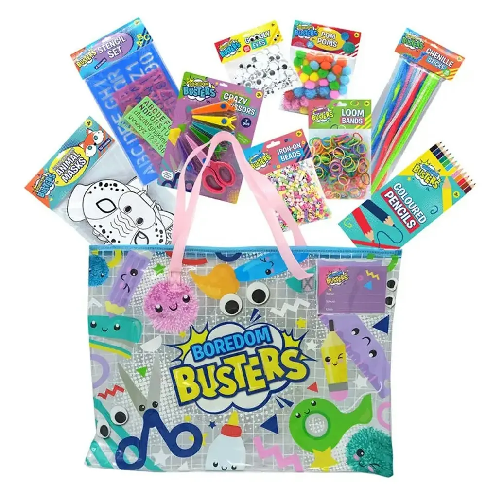 Boredom Busters Showbag 22 Arts & Crafts w/Pencil Case/Stencils/PomPoms/Scissors